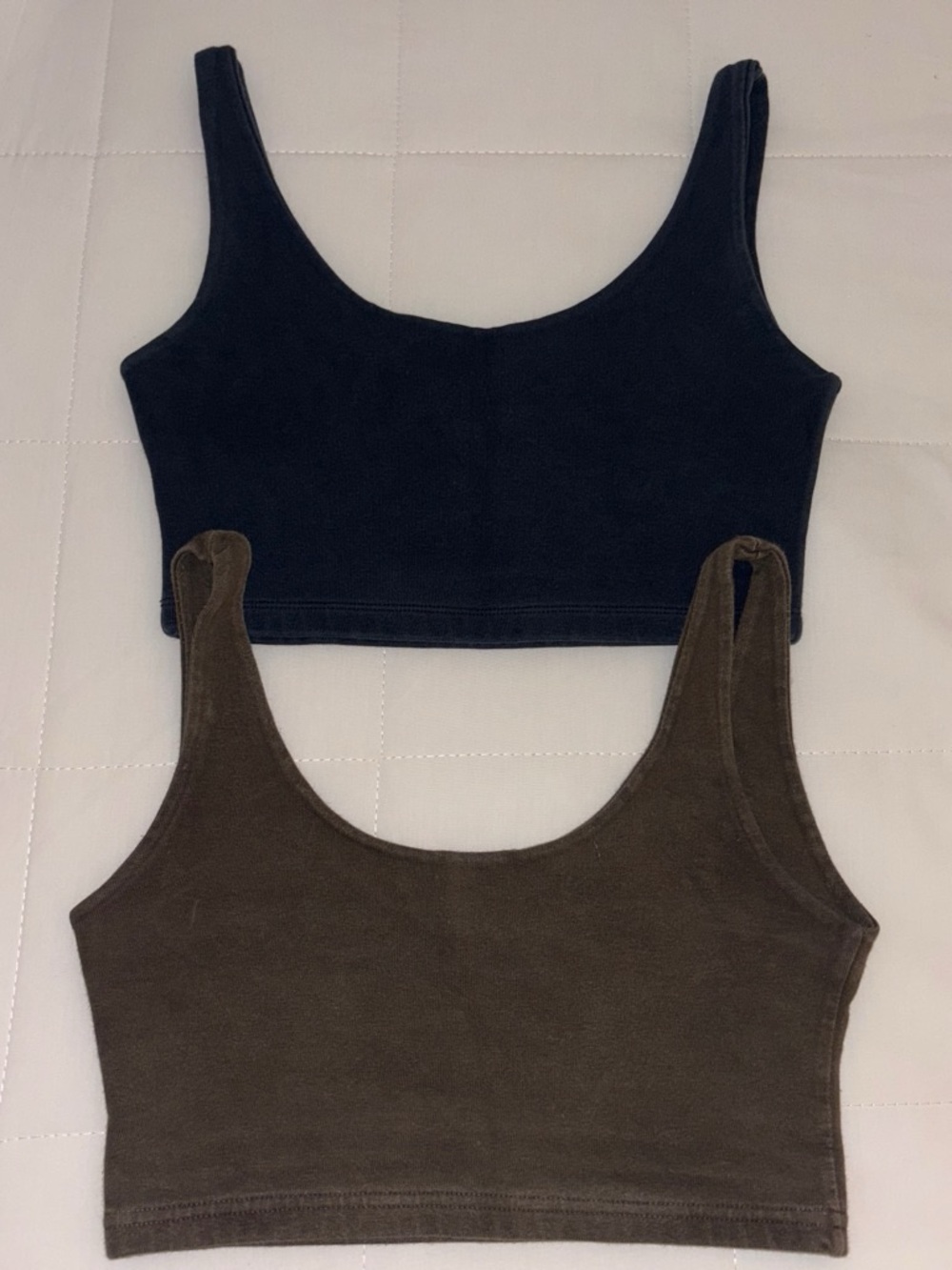 Brandy Melville Crop Tank Top - Black & Brown